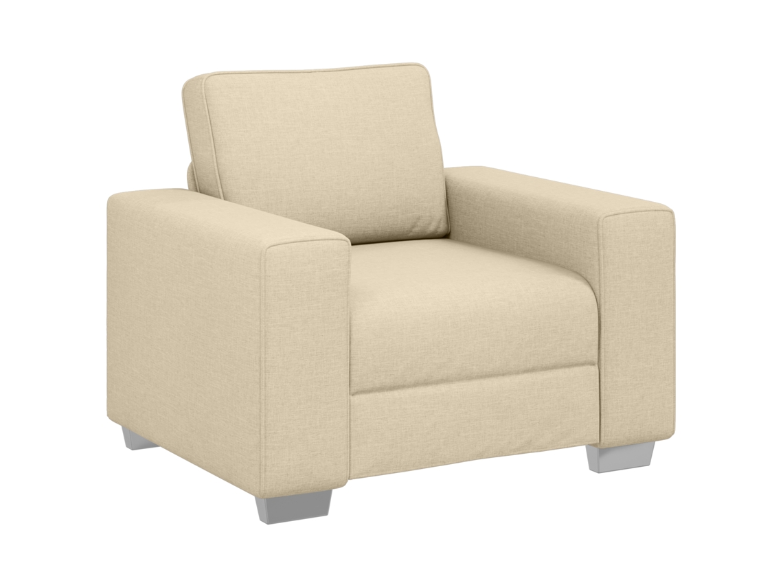 Conjunto 1 Sofá Vidaxl Creme Tecido (100 Cm)