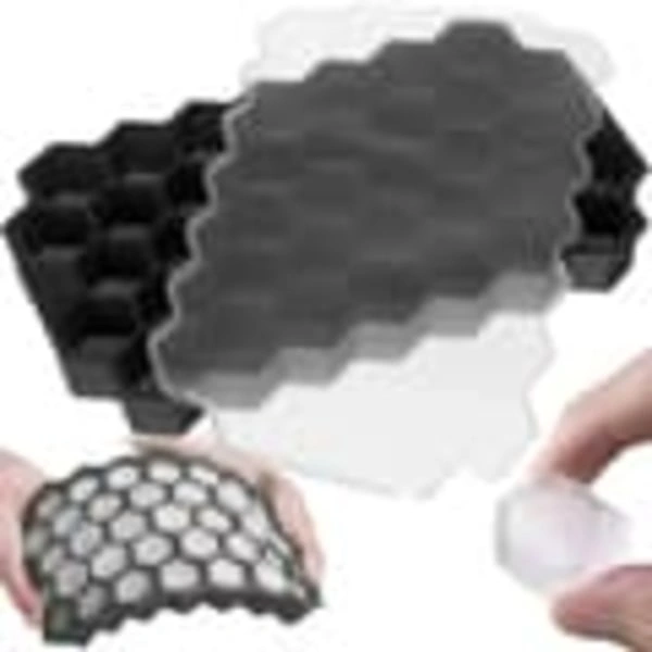 Forma De Gelo, Forma Para Cubos De Gelo Com Tampa/ Bandeja, 37 Cubos De Gelo