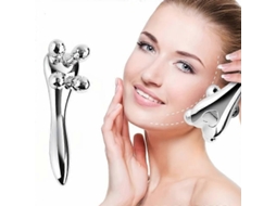 Massageador Facial de Rolo 4d Prateado, Acessório Beleza para Massagem GOKOCO