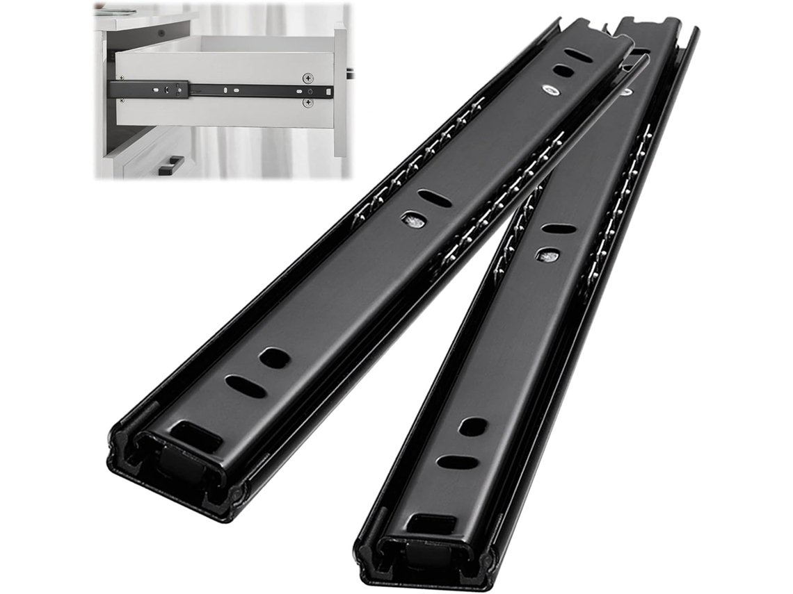 Corrediças Para Gavetas, 2 Peças, Corrediças De Metal Com Esferas, Extensíveis Em Duas Seções, Trilho Guia Removível