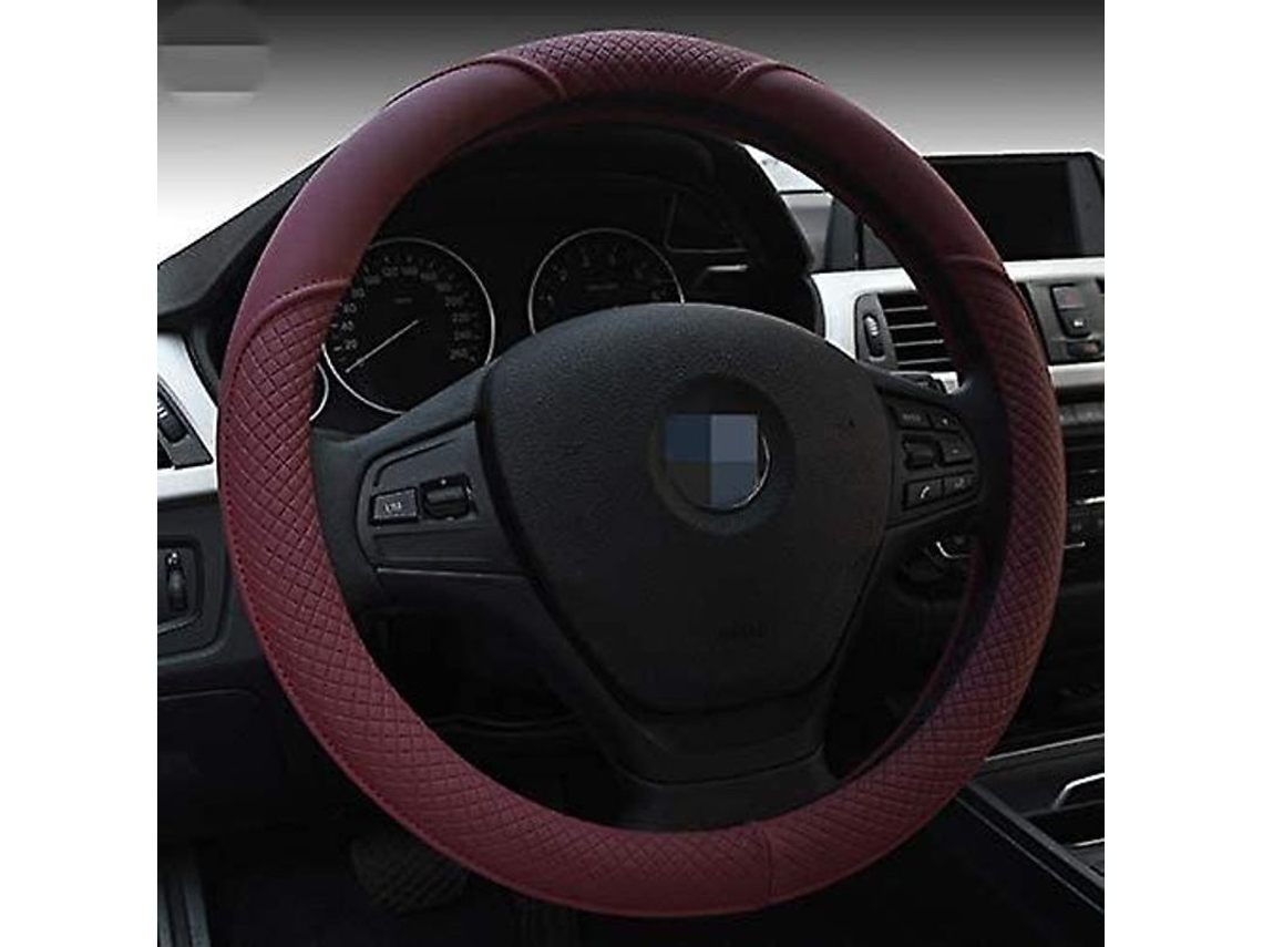 Capa De Volante De Couro Microfibra 38cm Anti-derrubamento Respirável Para Carros Padrão