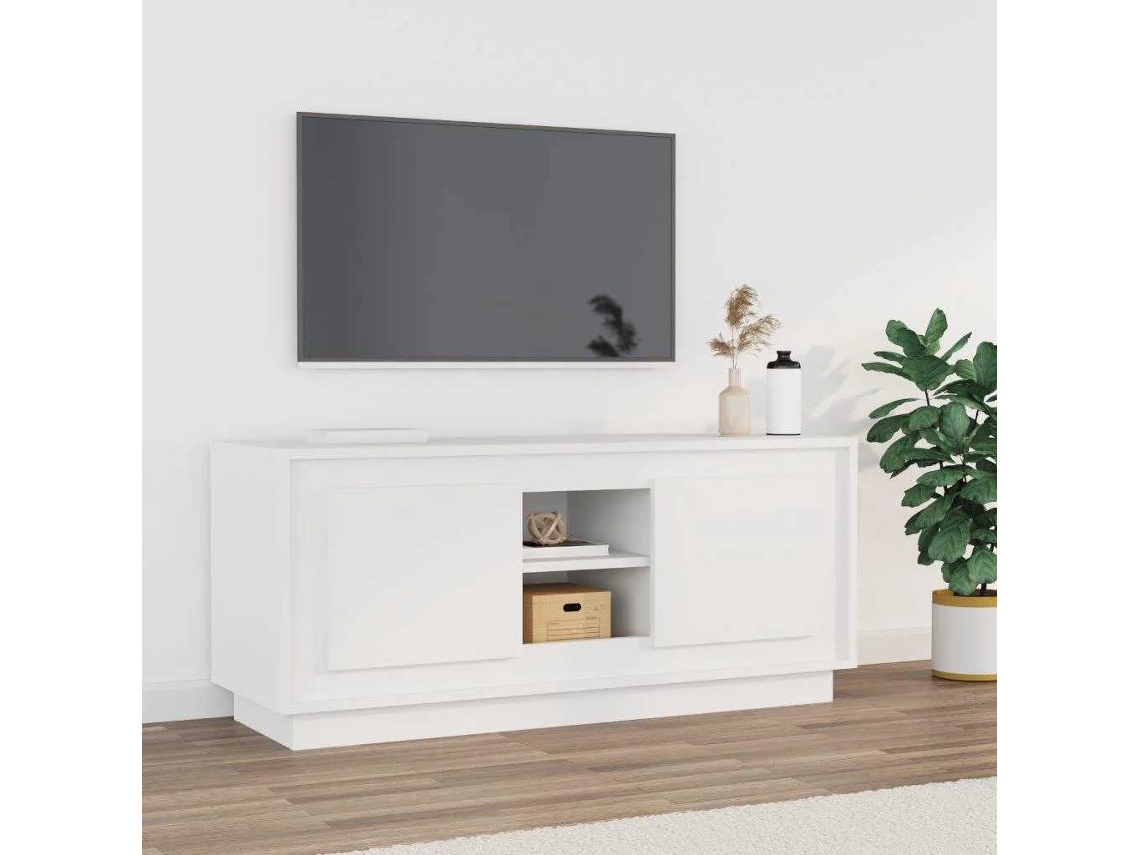 Vidaxl Móvel Para Tv 102x35x45 Cm Madeira Processada Branco