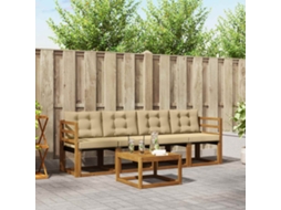 Vidaxl Conjunto De Sofás Para Exterior 5 Unid. Natural E Bege
