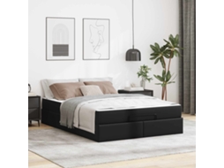 Vidaxl Estrutura De Cama Com Colchão Outros 2 Unid. Preto Pvc