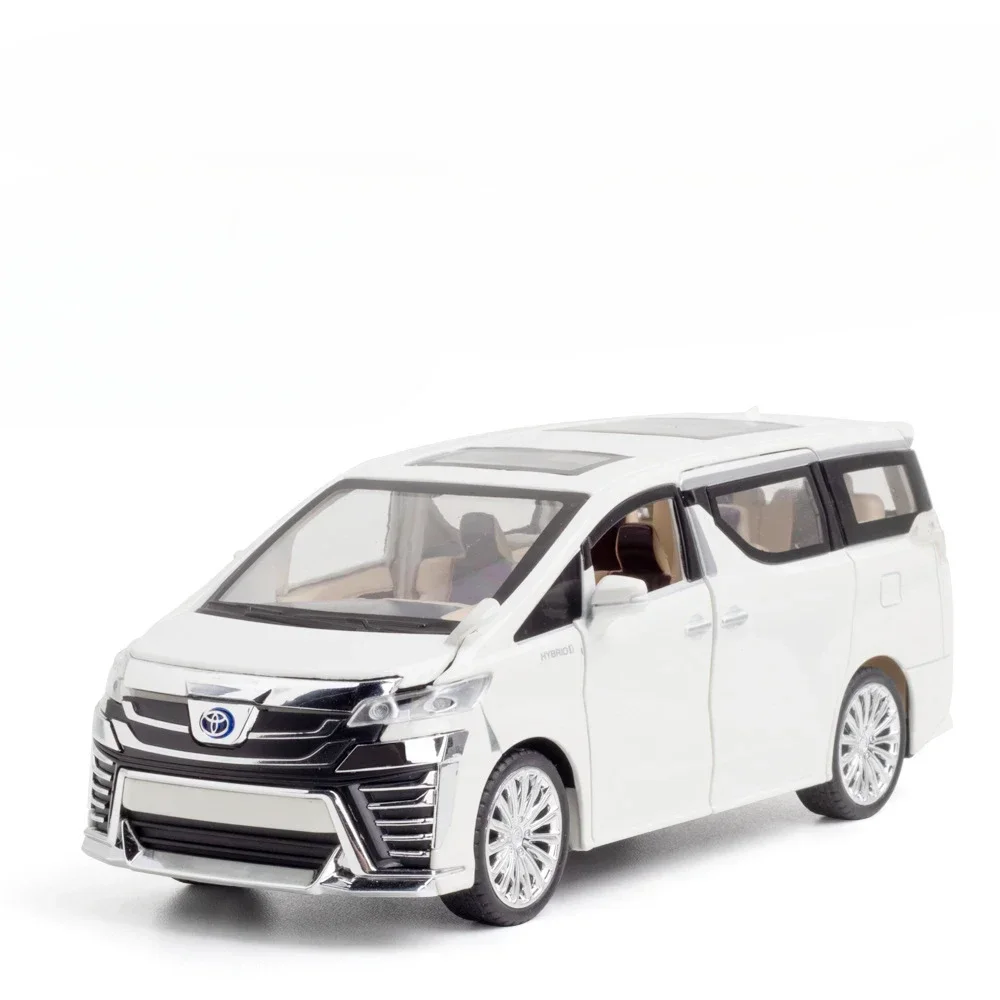 (vellfire Branco) Miniatura De Carro Dedicada Na Escala 1:24 - Som E Luz Simulados