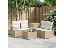 Vidaxl Conjunto De Sofás 6 Unid. Bege E Branco Creme