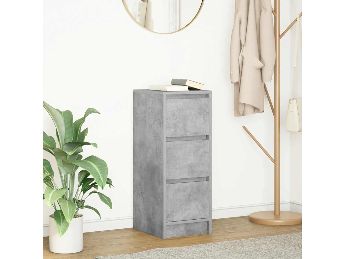 Vidaxl Aparador 29,5x34x76 Cm Derivados De Madeira Cinza Cimento