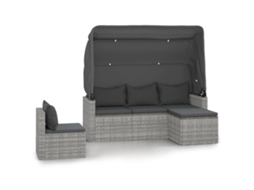 Conjunto de 4 sofás de jardim com almofadões Vime Pe Cinzento MAISON EXCLUSIVE (4 peças)