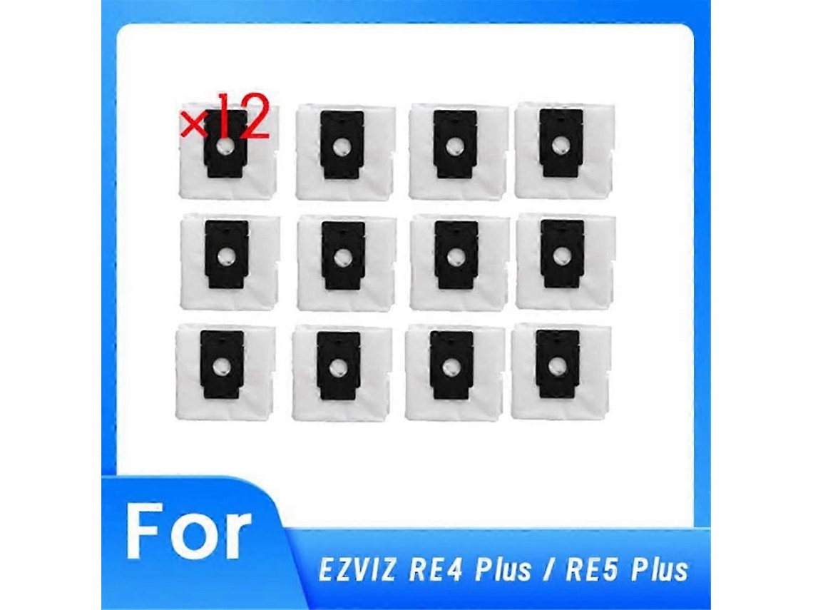 Conjunto De 12 Sacos Pó Substituição Para Aspirador Robô Ezviz Re4 Plus / Re5 Plus Tuotuo
