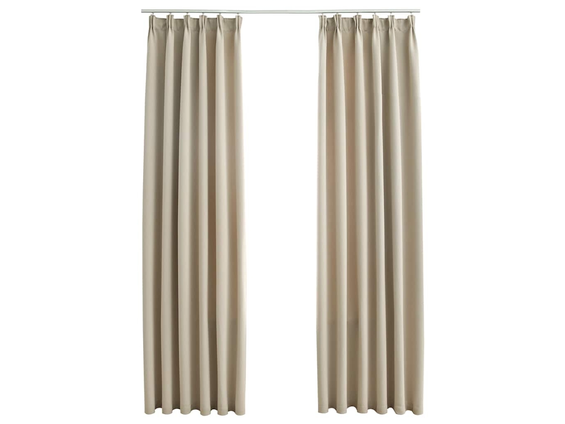Curtain, Curtains Vidaxl Bege Tecido (140 X 245 Cm)