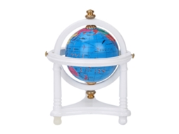 Primerox mini Globo Giratório Decoração de Sala de Estudo para Casinha de Bonecas em Escala 1/12 (branco)