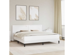 Vidaxl Estrutura Da Cama Branco 180 X 200 Cm Couro Sintético