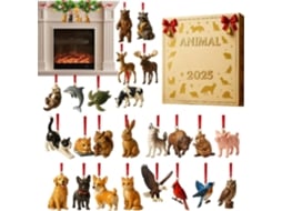 Decoração De Natal Em Acrílico 2d Com Animais Para O Advento De 2025 - 24 Dias |