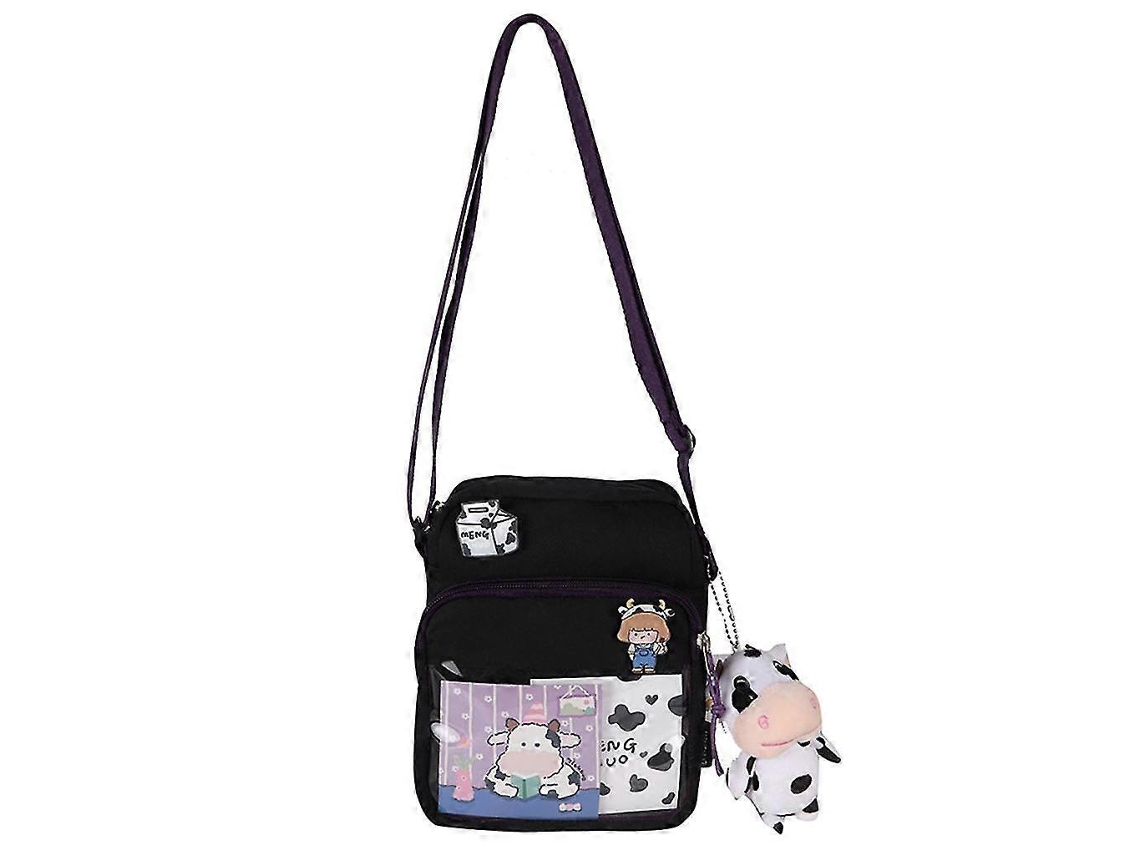 Bolsa De Lona Com Estampa De Vaca Harajuku Para Mulheres, Bolsa Transversal De Ombro Transparente