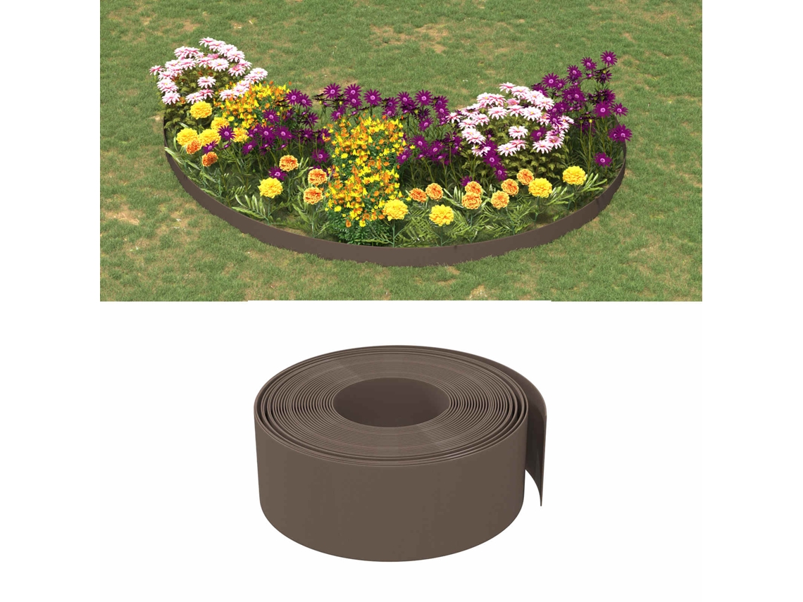 Vidaxl Bordas De Jardim 25 M 20 Cm Pe Castanho