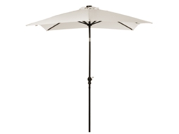 Chapéu de sol com luzes LED, 268x205x248cm, inclinável, creme ORBITRA COMMERCE