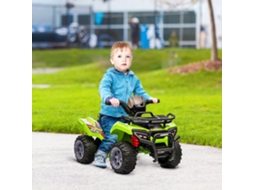 Quadriciclo Elétrico para Crianças Veículo Elétrico a Bateria 6v Infantil com Velocidade 2km/h 70x42x45 Cm Verde