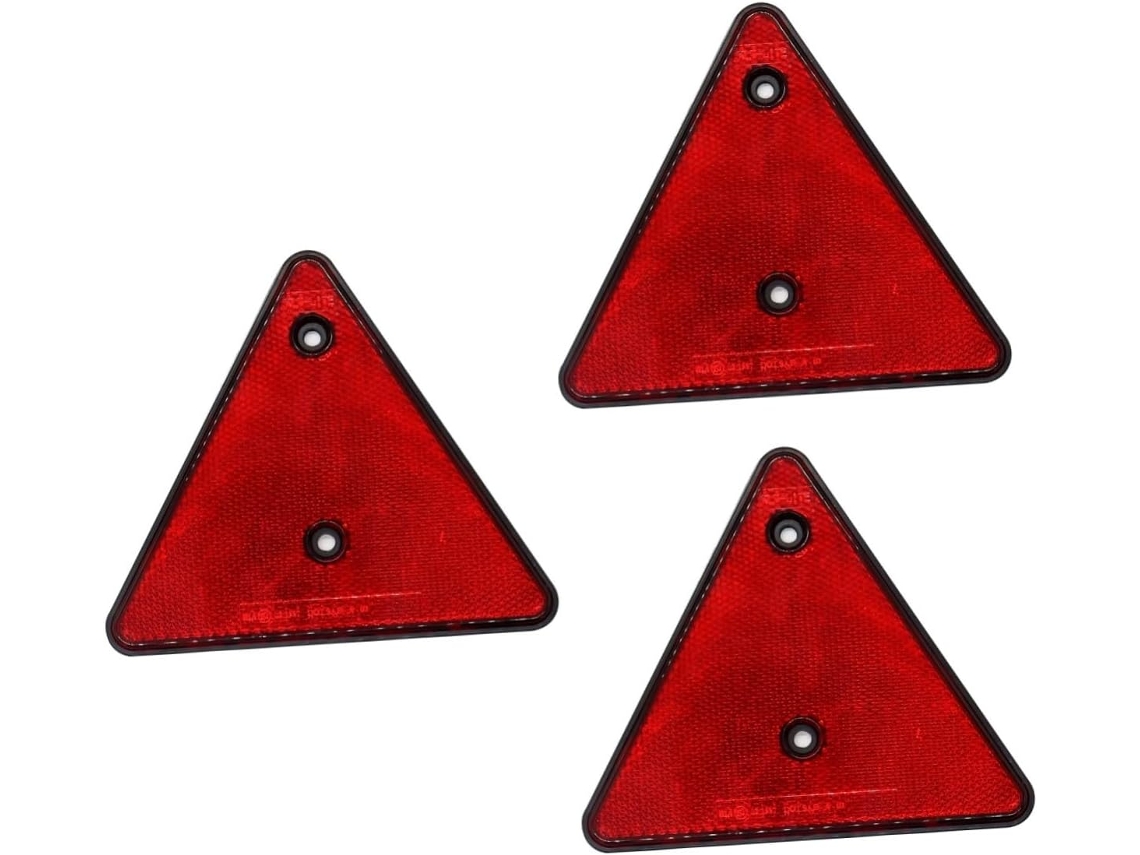 Triângulo De Segurança Refletivo Vermelho 3 Peças Ultechnovo Para Caminhões, Sinalização De Advertência Iluminada