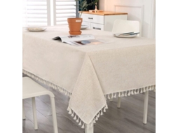 Toalha De Mesa Retangular Resistente A Manchas Com Borlas, Toalha De Mesa Lavável De Algodão E Linho Acorn Para Aniversários, Casamentos, Mesa De Cent
