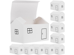 Caixas De Embalagem Para Doces Em Formato Casinha, De Papel Branco, 11, 4x 6, 5x 6cm, 10 Unidades, Da Ifundom, Ideais
