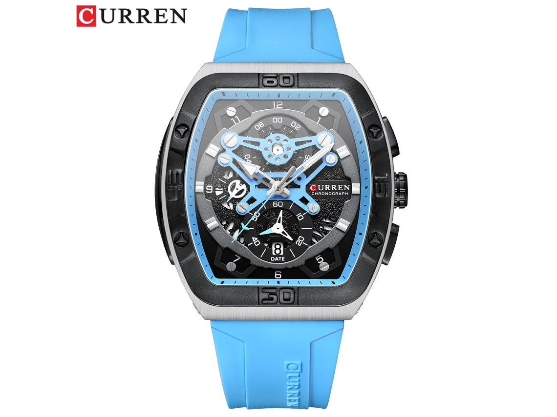 Relógio Masculino À Prova D'água com Seis Ponteiros, Movimento de Quartzo, Calendário e Pulseira, Criativo e Multifuncional. MDUG (azul Lago)