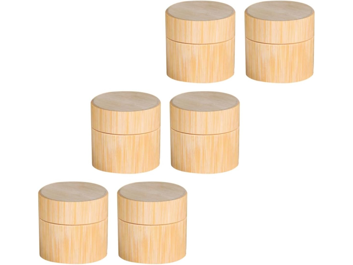 6 Peças Flacon De Crème De Voyage 5g Bambu E Plástico
