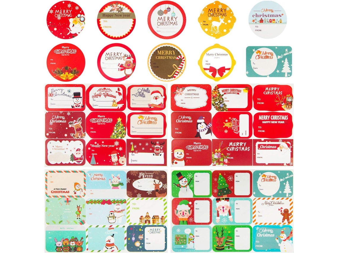 Etiquetas Adesivas De Natal Com Diversos Designs, Decalques Autoadesivos Para Presentes De Natal, Etiquetas Personalizadas Para Embrulhos De Presentes