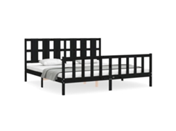Bed Frame, Bed Frames Vidaxl Preto Madeira De Pinho (200 X 200 Cm)