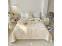 Manta de Lã Berbere Fansu Cor Sólida Jacquard Super Macia e Fofa Ideal para Cama Lençóis Cobertor Tafetá Quent