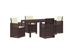 Maison Exclusive - Conjunto De Jantar Para Jardim 5 Unid. Castanho E Creme Pp