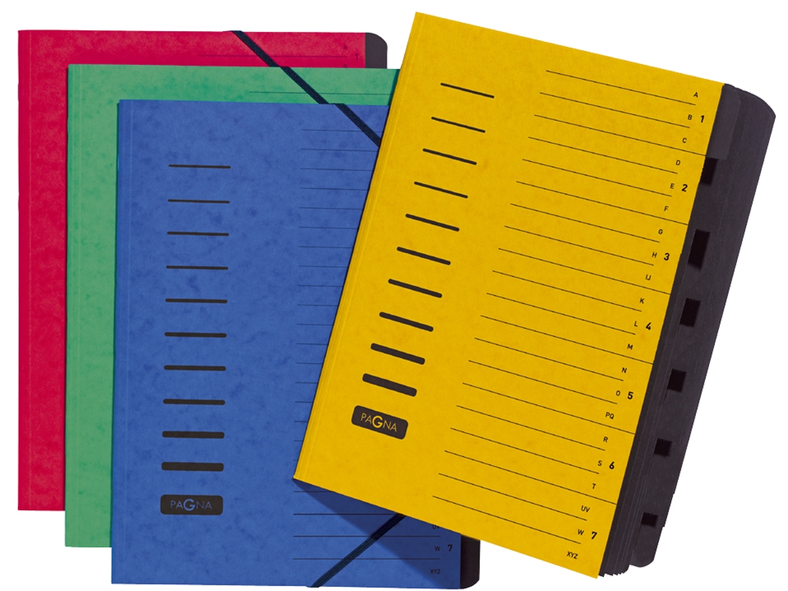 Pasta de Arquivo PAGNA Din A4 em Papelão 7 Compartimentos Verde