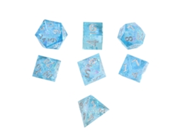 Primerox 7pcs Dado Poliédrico de Resina Azul Claro para Jogos de Tabuleiro e Rpg