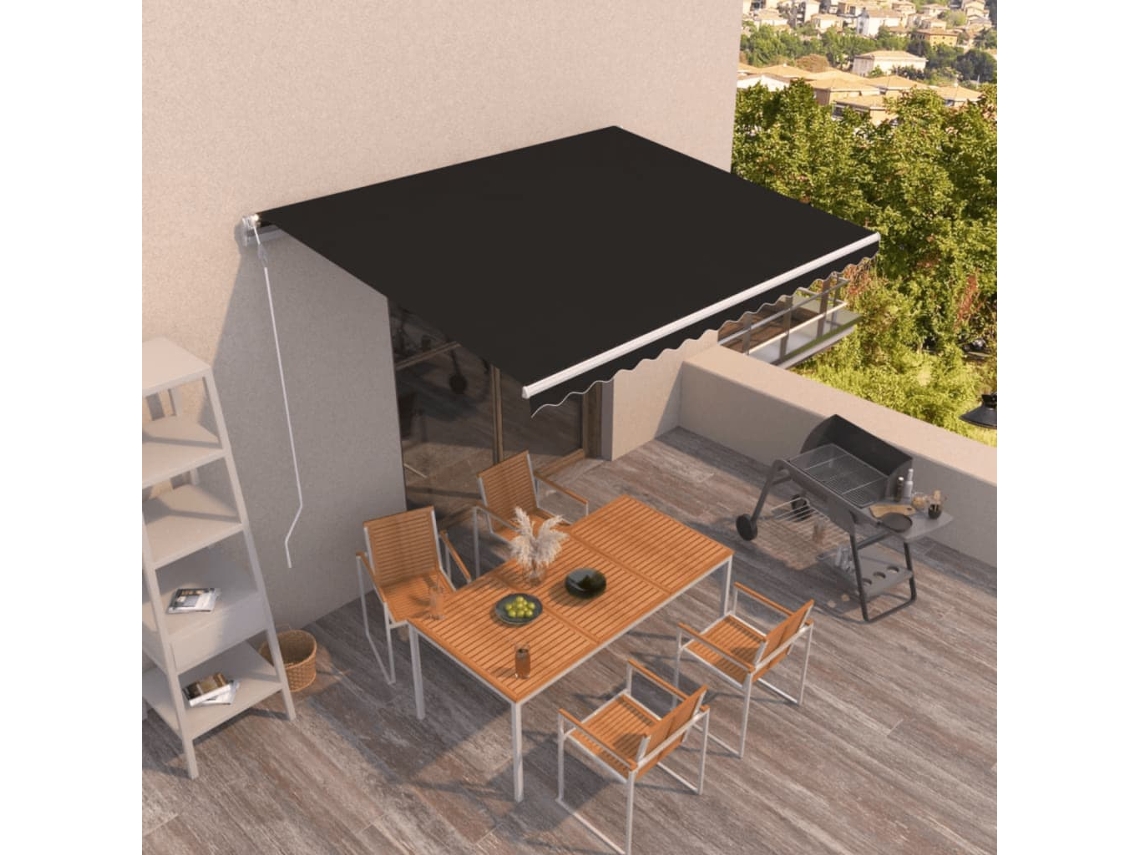 Vidaxl Toldo Retrátil Automático 400x350 Cm Antracite