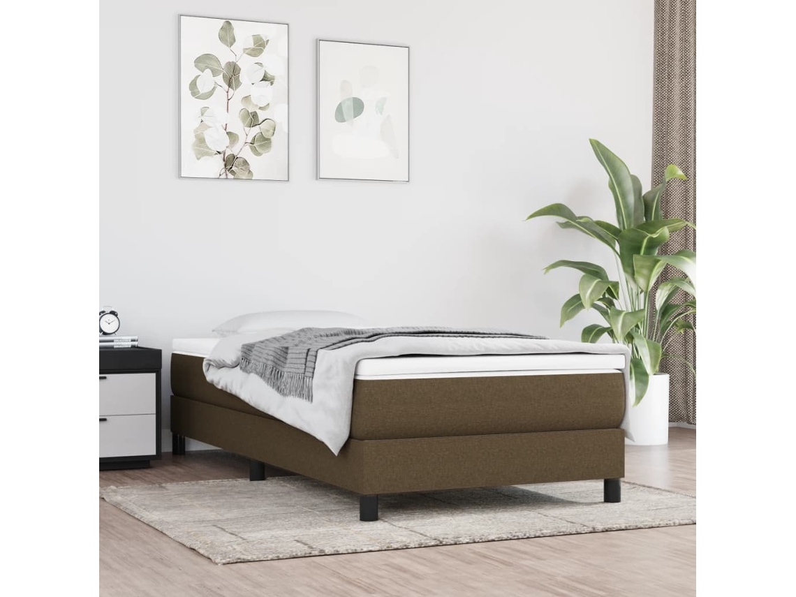 Vidaxl Colchão De Molas Ensacadas Firmeza Média 80x200x20 Cm Tecido Castanho-escuro