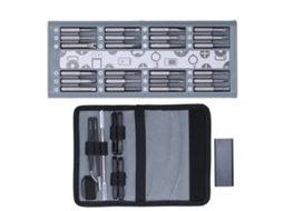 Conjunto de pontas de chave de fenda magnéticas para desmontar dispositivos eletrônicos e fixar parafusos.