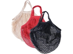 Conjunto De 3 Sacolas De Compras De Algodão Em Rede Para Compras, Mantimentos, Frutas E Verduras, Dobráveis ​​e Reutilizáveis ​​(preto + Bege + V