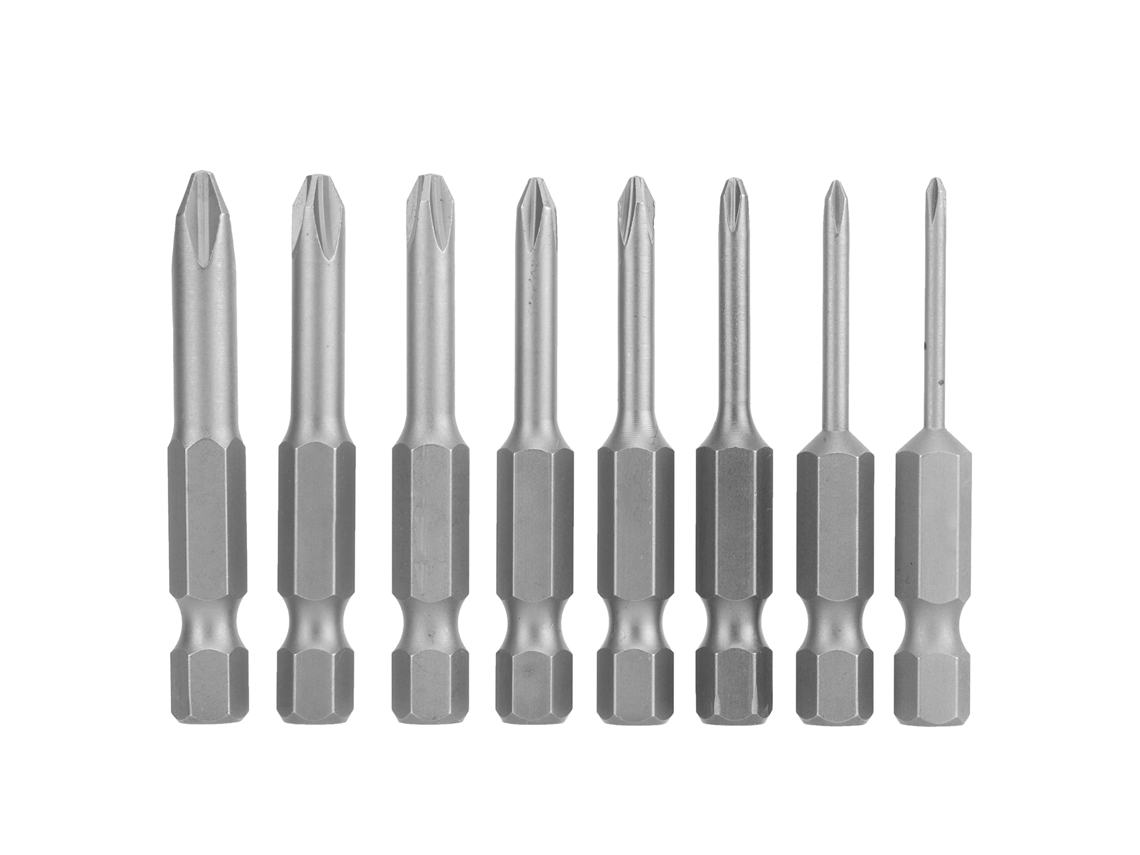 Conjunto De 8 Bits De Parafuso Cruzado S1/4 Magnético Acessórios Ferramenta Fixação Parafusos 50mm