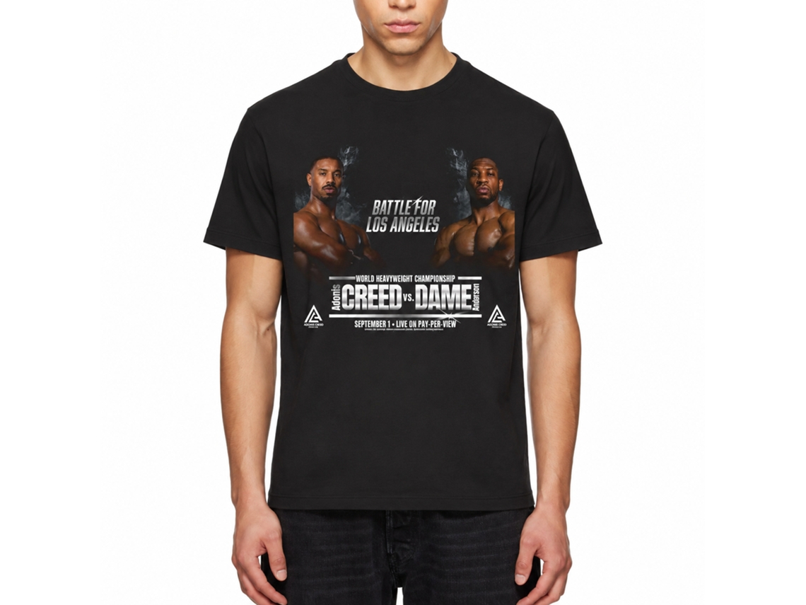Rockinstone Rocky Movie Creed V Dame Black Adult T-shirt Size:xl