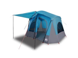 VIDAXL Tenda de Campismo Cabana para 5 Pessoas Impermeável Azul