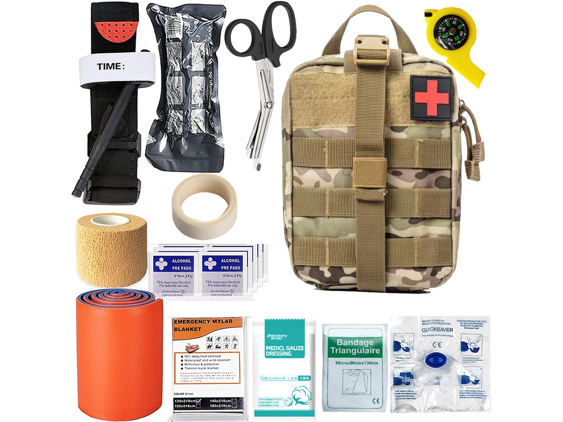 Kit De Emergência Multifuncional, Equipamento De Sobrevivência Para Acampamento Ao Ar Livre, Kit De Primeiros Socorros Tático Cuich