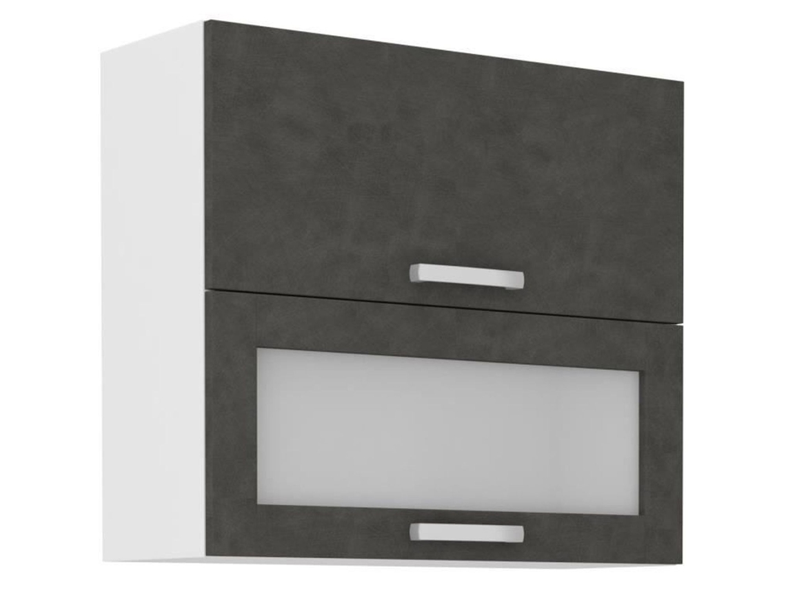 Coluna com 2 portas basculantes - 80 x 31,6 x 72 - Cinza fosco - LASSEN AUCUNE