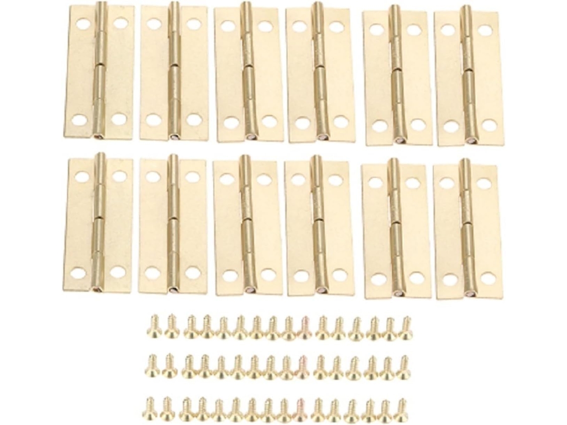 Dobradiças Giratórias Ocultas Para Portas, 12 Peças, 42x 17mm, Cor Ouro Antigo, Para Móveis, Portas De Armários, Joias