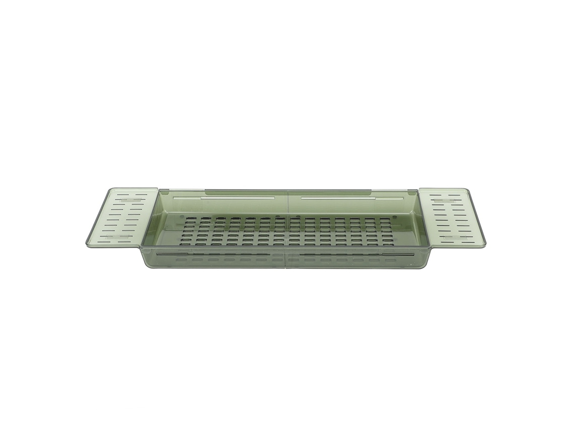 Bandeja De Banheira Mesa Extensível Drenagem Grande Capacidade Prateleira De Banho À Prova Dágua Para Banheiro Translúcido Verde