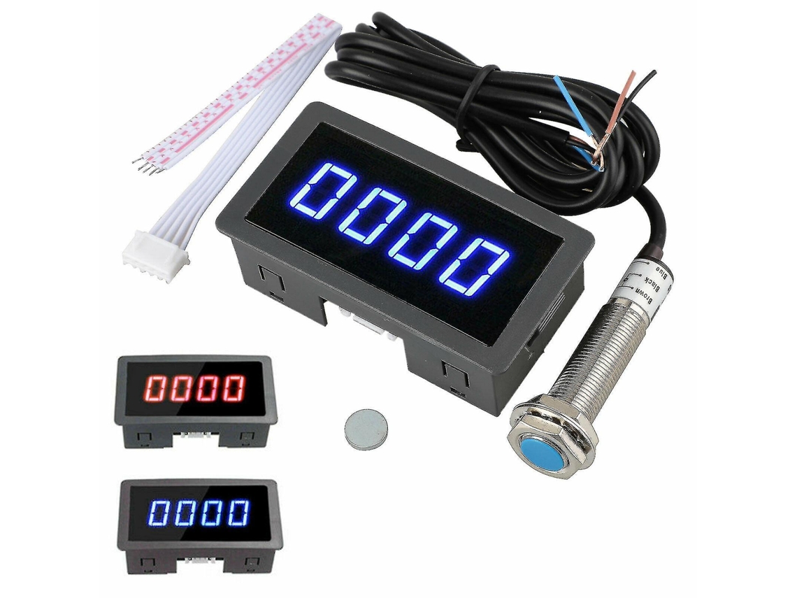4 Digital Led Tachômetro Rpm Medidor Velocidade Sensor Proximidade Hall Npn