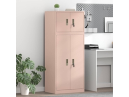 Vidaxl Armário De Arrumação 2 Unid. Rosa 60 X 40 X 145 Cm Aço