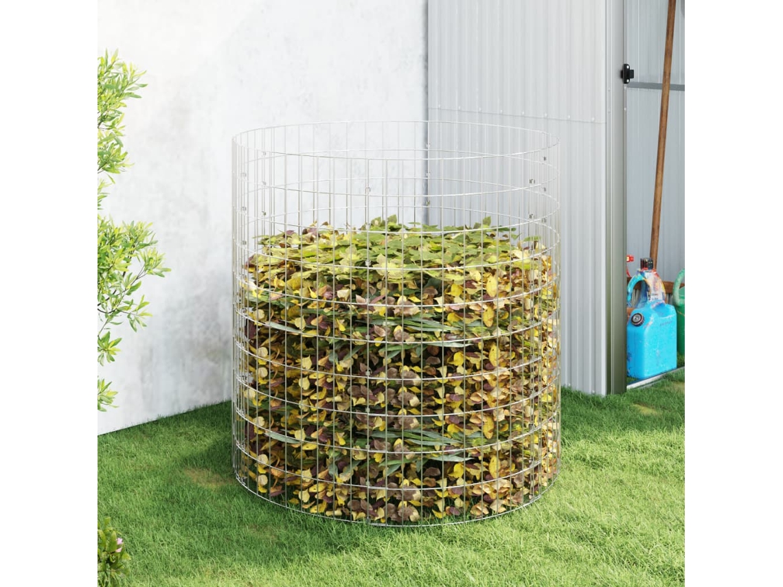 Vidaxl Compostor De Jardim Ø100x100 Cm Aço Galvanizado