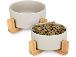 Tigelas Elevadas de Cerâmica para Gatos, Anti derramamento para Animais de Estimação AQUAFORGE