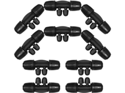 Kit Com 10 Conectores De Irrigação Por Gotejamento Espigão Pp 4 Vias