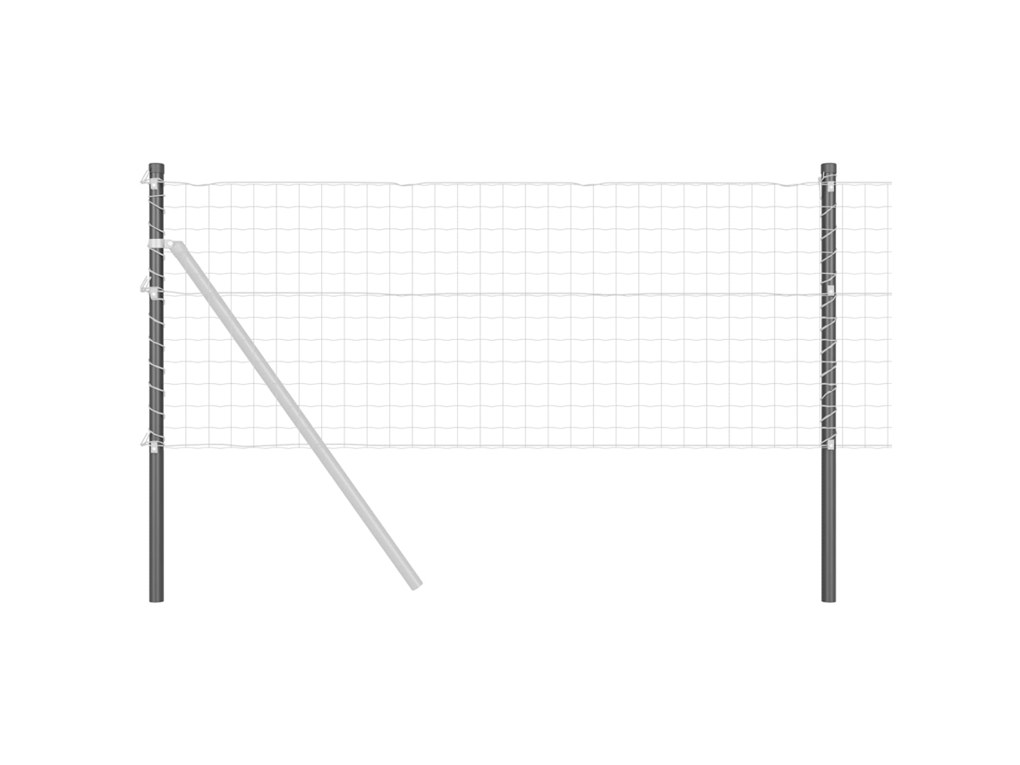 Conjunto 12 Poste De Cerca Vidaxl Cinzento Aço (100 Cm)