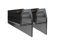 Vedante lateral para box de duche MDUG, PVC, vidro 6-8mm, 200cm, preto